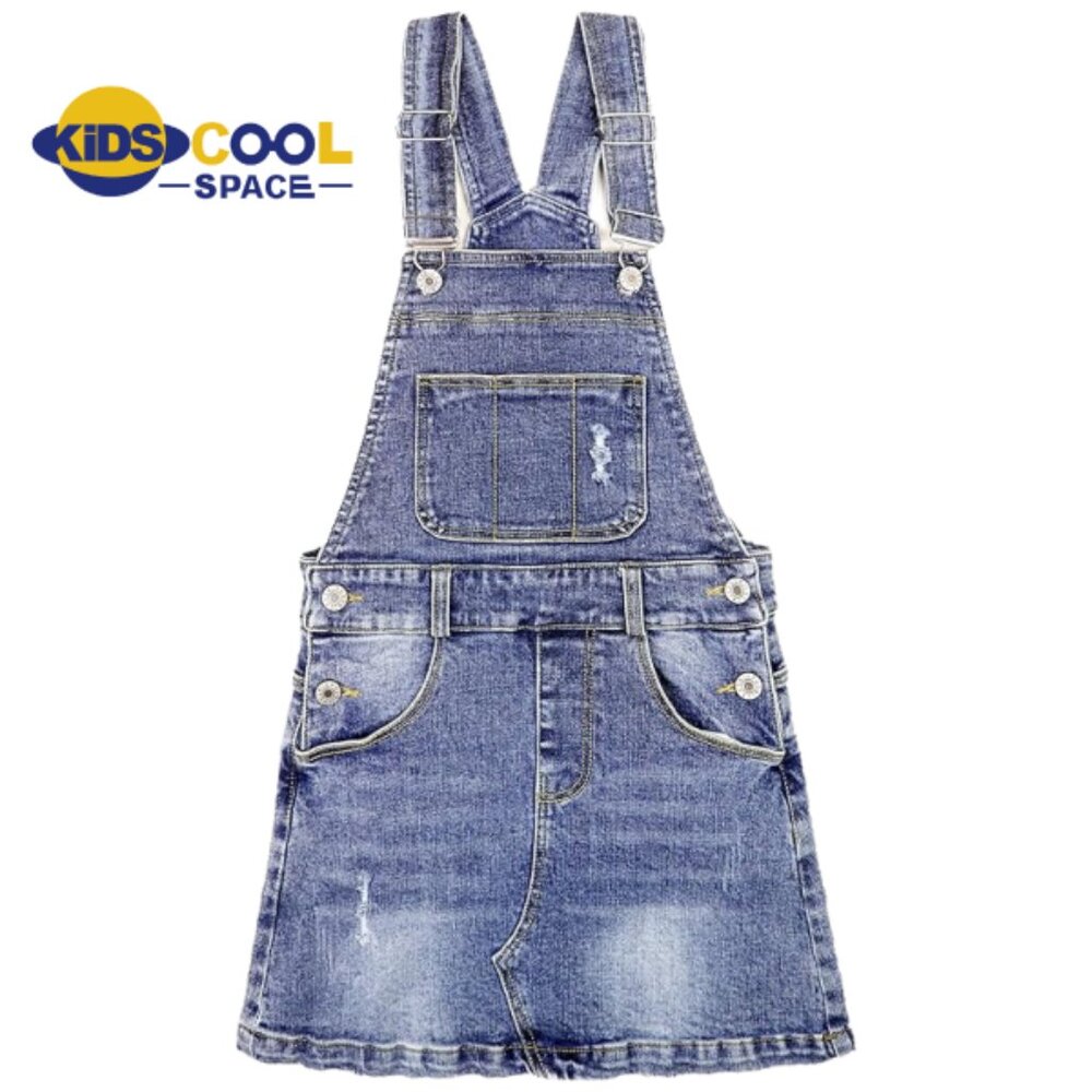 KIDSCOOL SPACE Denim Skirt Jean Overall Dress, NWT